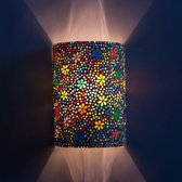 Oosterse mozaïek wandlamp | cilinder | multi color | flower