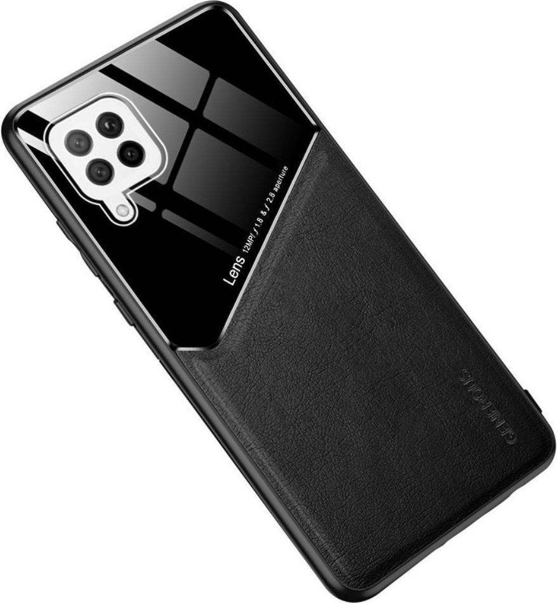 Zwarte hard cover Samsung Galaxy A42 geschikt voor magnetische autohouder