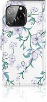 Telefoonhoesje iPhone 13 Pro Bookcase Blossom White