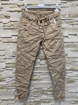 Jog Jeans, Stretch Broek, Comfy Broek, One Size, Camel, Khaki