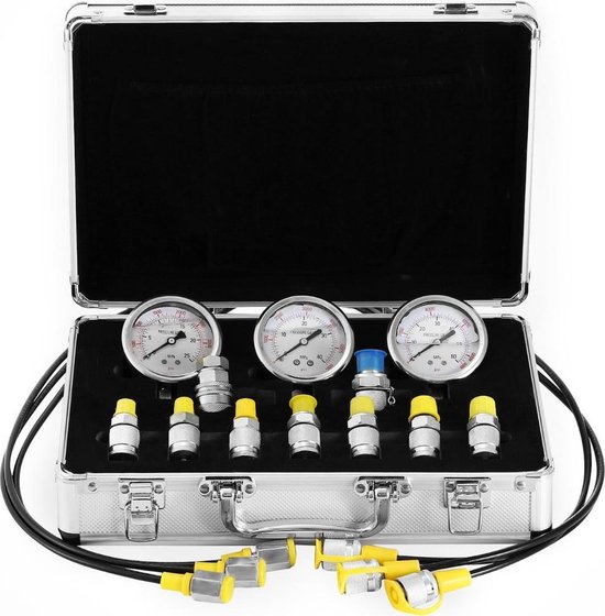 Foto: Dakta hydraulische manometer 8600 psi drukmeter complete set 25mpa