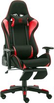 Milo x LC-Power Game stoel - Bureaustoel - Gaming Stoel - Verstelbare Armleuningen - Stoel met Hoofdkussen - Gamestoel met Voetensteun - Zwart met Rood