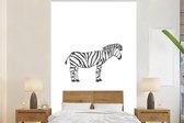 Behang - Fotobehang Zebra - Kinderen - Wit - Kids - Jongens - Meisjes - Breedte 195 cm x hoogte 300 cm