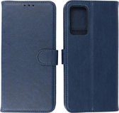 Oppo A74 5G - A93 5G - A54 5G Hoesje - Book Case Telefoonhoesje - Kaarthouder Portemonnee Hoesje - Wallet Case - Navy