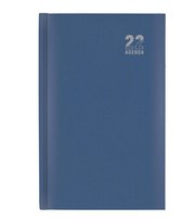 Aurora - bureau agenda - 2022 - dag per pagina (za/zo volledige pagina) - blauw - 14x21cm
