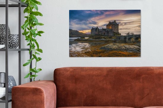 Canvas Schilderij Kasteel aan het water - 60x40 cm - Wanddecoratie