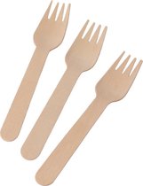 Use.green houten wegwerp bestek - vorken, Disposable, wegwerp artikel, eenmalig gebruik, - 16 cm- 100 stuks