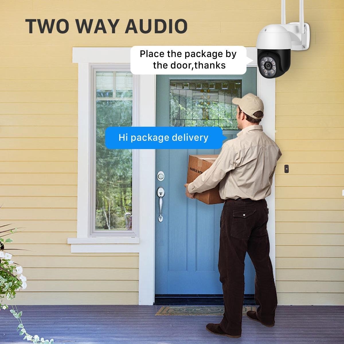 Wifi Camera Buiten - Menselijk Detecteren Audio 1080P Fhd Ip Camera - Kleur - Nachtzicht 3MP Wifi beveiliging Camera – foto 2
