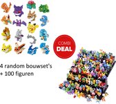 100 pokemon figuurtjes + 4 pokemon bouwset - speelgoed - 6 kaarten - figuren - Combi Deal