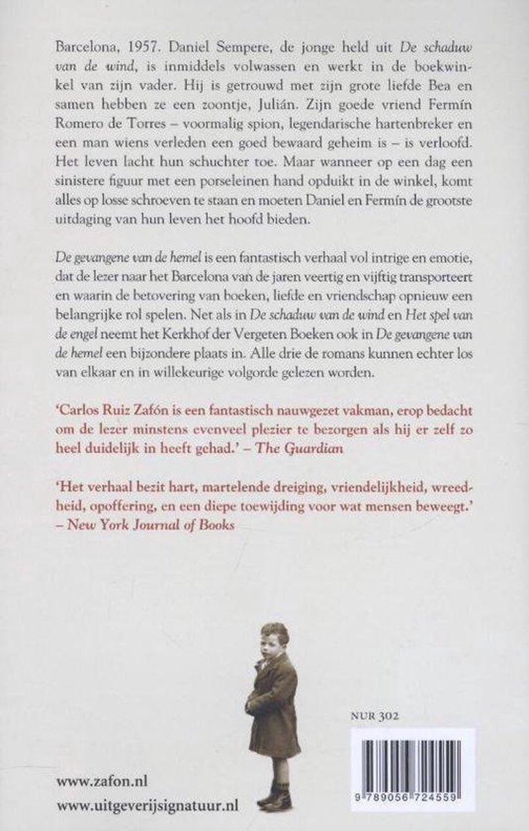 De gevangene van de hemel - back cover