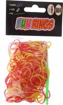 Fun Rings armband vlechten rood/geel 313-delig