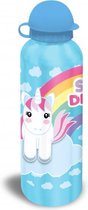 bidon unicorn aluminium blauw 500 ml