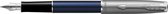 Parker Sonnet vulpen, metaal en blauwe lak met palladiumdetail, roestvrijstalen fijne penpunt