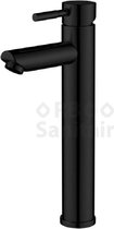 Wastafelkraan mat zwart mengkraan badkamer kraan hoog 29,7 cm mat zwart wastafel kraan