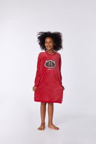 Woody slaapkleed meisjes - rood - wasbeer - 212-1-WDA-V/437 - maat 140