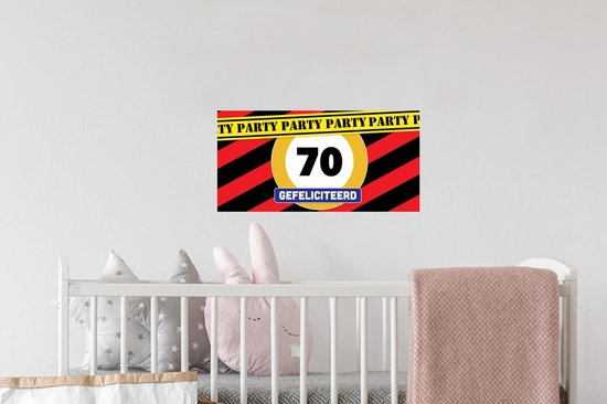 Stickers muraux - Anniversaire - 70 Ans - Fête - 40x20 cm - Feuille adhésive