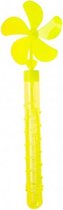 bellenblaas met windmolen 28 cm geel