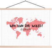 Wanddecoratie - Wereldkaart - Spreuken - Beyoncé - Schoolplaat - 40x30 cm - Textielposter - Textiel poster