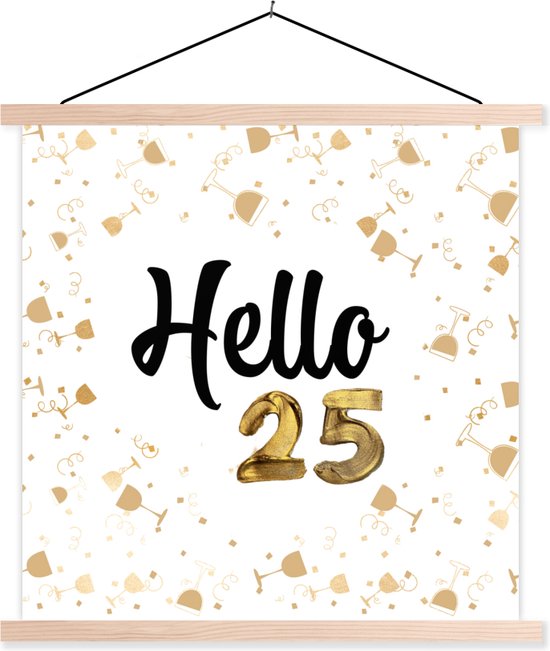 Posterhanger incl. Poster Schoolplaat Jubileum 25 jaar Verjaardag 120x120 cm... bol