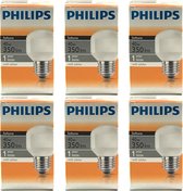 Philips - Kogellamp - 40Watt - E27 Fitting - Gloeilamp - Softone Wit - Melkglas - Dimbaar - Grote Fitting - 40W - (6 STUKS)