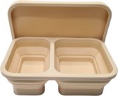 Lunchbox - luchtrommel - broodtrommel - silicone - tweevaks - beige