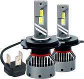 H4 koplamp set | 2x 4-SMD LED daglichtwit 6000K - 13000 Lm/stuk | CAN-BUS 12V - 24V DC