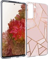 iMoshion Design voor de Samsung Galaxy S21 hoesje - Grafisch Koper - Roze / Goud