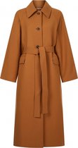 zoe karssen - dames -  lange jas van sade-wol -  karamel - m