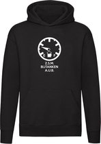 ZSM Bier Bijtanken AUB | Unisex | Trui | Sweater | Hoodie | Capuchon | Zwart | Meter | Krat | Fles | Pils | Kroeg | Feest | Festival