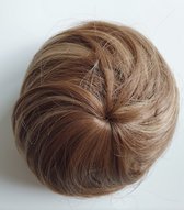 Haarstuk Knot Messy Bun scrunchie Elegant stijl natuurlijk licht bruin met highlights licht blond