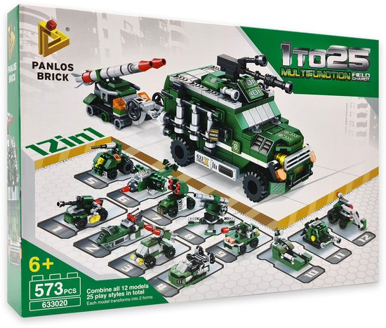 Ensemble de blocs de construction compatibles avec Lego, militaire