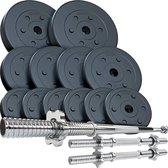 ScSPORTS® Halterset 41 kg - Halterstangen incl. halterschijven - Kunststof - 30 mm - Gewichten - Fitness