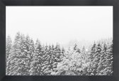 JUNIQE - Poster in houten lijst Winter In the Mountains -20x30 /Grijs