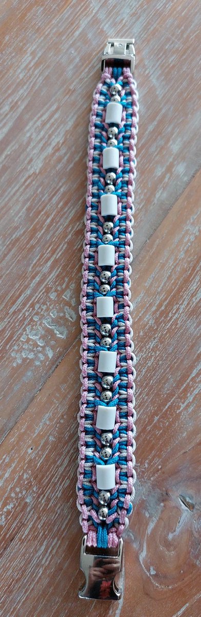Hondenhalsband van Paracord® met naamplaatje - ombre turquoise - met leren of veganistische sluiting - verkrijgbaar voor kleine honden en grote honden - België