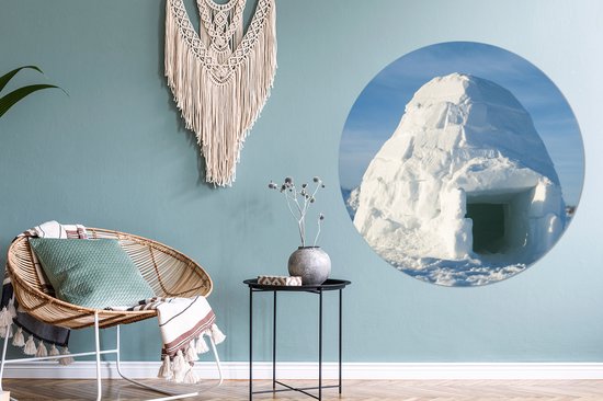 WallCircle - Cercle mural - Cercle mural - Igloo - Neige - Maison - Aluminium - Dibond - 140x140 cm - Intérieur et Extérieur