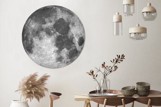 WallCircle - Cercle Mural - Cercle Mural - Espace - Lune - Nuit - Aluminium - Dibond - 120x120 cm - Intérieur et Extérieur XXL