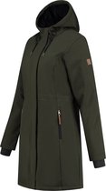 Travelin' Jack Silya - Lange Getailleerde Dames Parka - Softshell - Groen - Maat 44