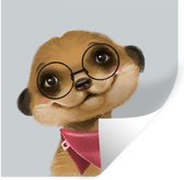 Muurstickers - Sticker Folie - Stokstaartje - Roze - Kinderen - 100x100 cm - Plakfolie - Muurstickers Kinderkamer - Zelfklevend Behang XXL - Zelfklevend behangpapier - Stickerfolie