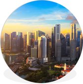 WallCircle - Wandcirkel ⌀ 30 - Singapore - Azië - Geel - Ronde schilderijen woonkamer - Wandbord rond - Muurdecoratie cirkel - Kamer decoratie binnen - Wanddecoratie muurcirkel - Woonaccessoires