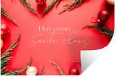 Muurstickers - Sticker Folie - Winter - Rood - Kerstballen - Quote - 60x40 cm - Plakfolie - Muurstickers Kinderkamer - Zelfklevend Behang - Zelfklevend behangpapier - Stickerfolie