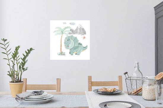 Stickers Stickers muraux - Chambre d'enfant - Arbre - Dinosaurus - 50x50 cm - Feuille adhésive