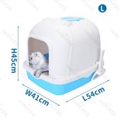 Nobleza 48WLO - Kattenbak met Kattenbakschep - 54x41x45 cm - Blauw - L