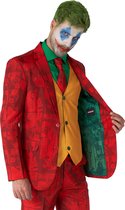 Suitmeister Scarlet Joker™ - Heren Pak - Batman DC Comics - Komt met Colbert, Pantalon, Stropdas en Gillet - Rood - Maat XL