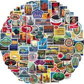 Vintage Hotel Stickers - Stickerboek met 109 stickers - Reizen/Landen stickers voor Volwassen