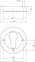 Wovar Profielcilinderrozet zwart rond met nokken - Per Set