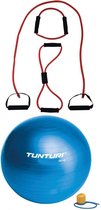 Tunturi - Fitness Set - Tubing Set Rood - Gymball Blauw 90 cm