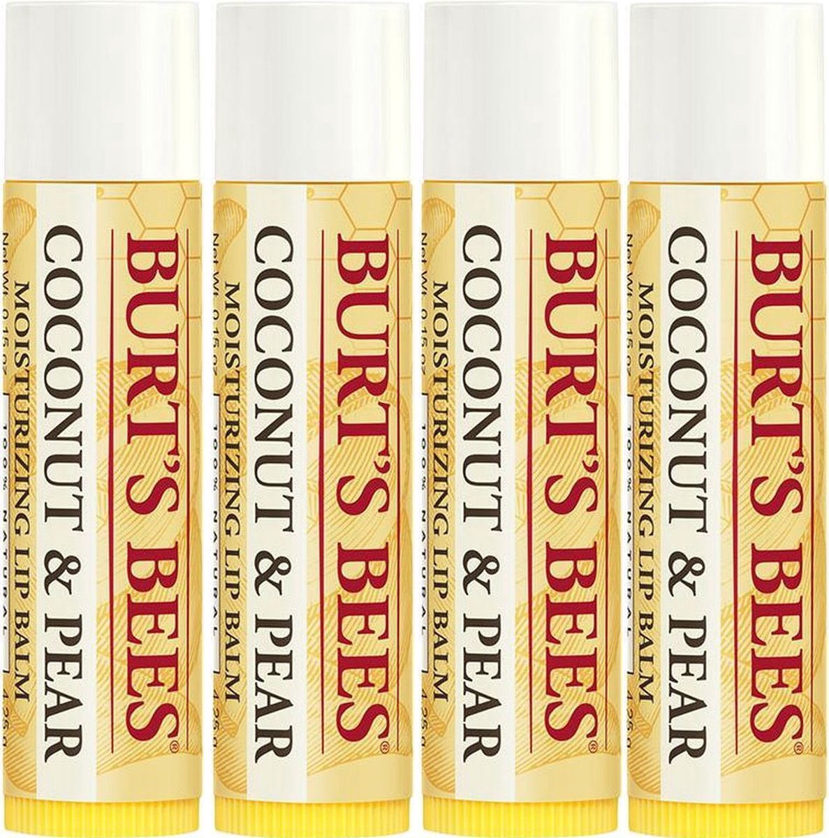 Burt's Bees - Lip Balm Coconut & Pear- 4 pak.