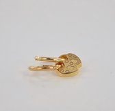 Oorring hanger hartje met opdruk - goud