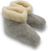wollen sloffen 100% wol pantoffels -grijs hoog model- maat 46