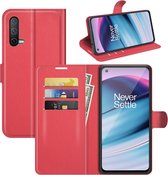 OnePlus Nord CE Hoesje - MobyDefend Kunstleren Wallet Book Case - Rood - GSM Hoesje - Telefoonhoesje Geschikt Voor OnePlus Nord CE